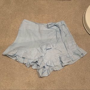 Baby blue wrap skort